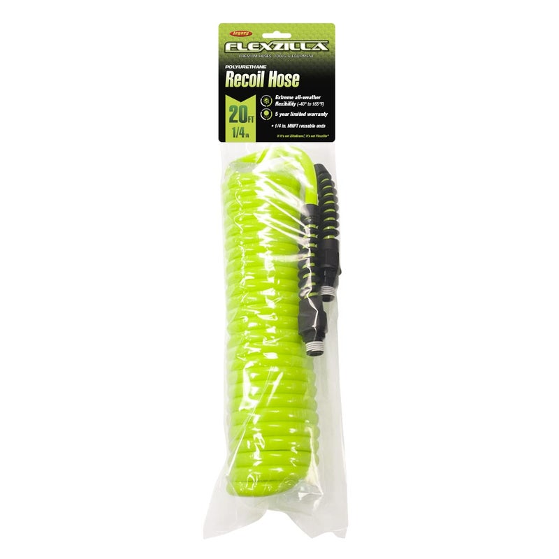 Flexzilla Polyurethane Recoil Air Hose, 1/4 in. x 20 ft., ZillaGreen - LP1420AFZ - Image 2